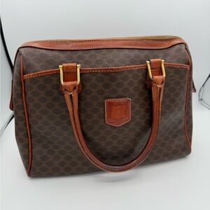 Celine Monogram Brown Leather Boston Bag